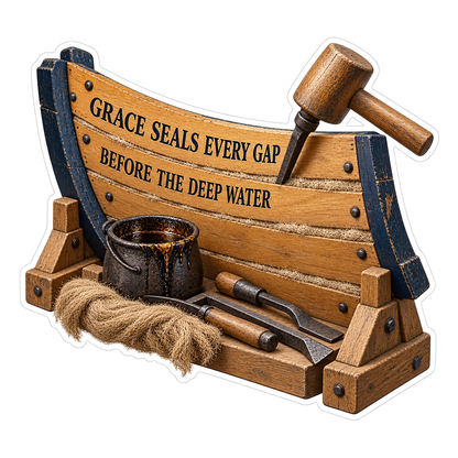 Grace Wooden Boat Workshop Art Vinyl Decal Stickers