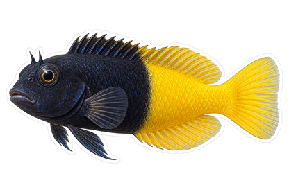 Black Yellow Bicolor Blenny Fish Vinyl Decal Stickers