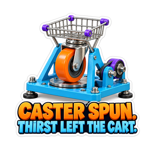 Orange Caster Wheel Funny Quote Art Vinyl Decal Stickers