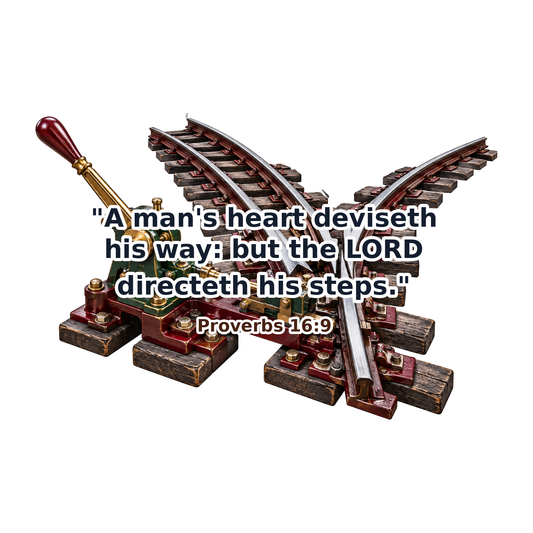 Railway Switch and Lever with Scripture Vinyl Decal Stickers