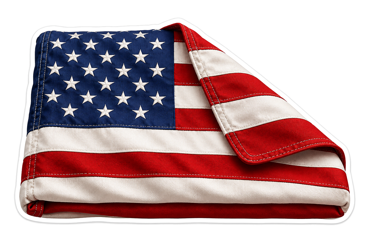 Folded Canvas Tab American Flag Art Vinyl Decal Stickers