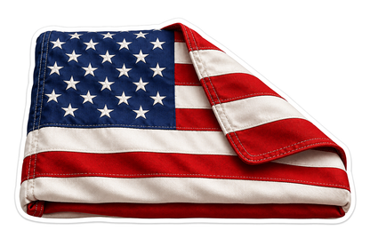 Folded Canvas Tab American Flag Art Vinyl Decal Stickers