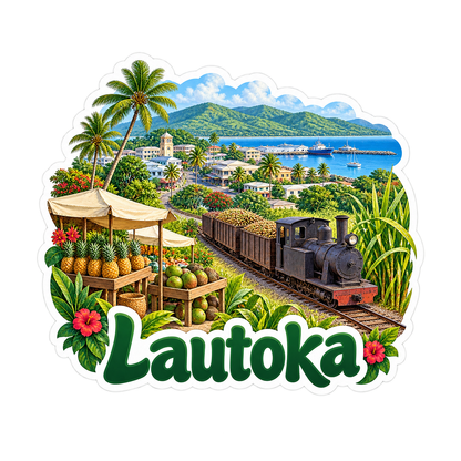 Lautoka Tropical Market Train Art Vinyl Decal Stickers