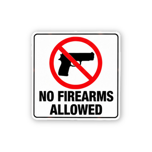 Black No Firearms Allowed Pistol Portrait Vinyl Decal Stickers