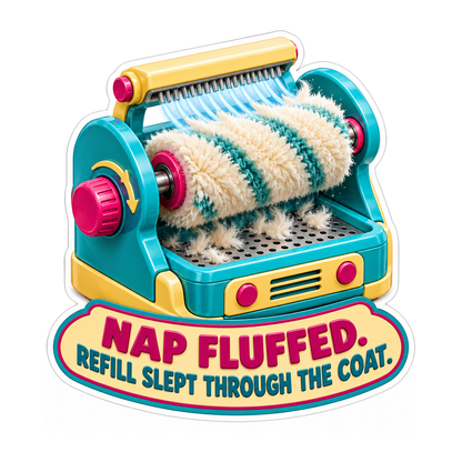 Teal Roller Brush Fluffer Funny Quote Art Vinyl Decal Stickers