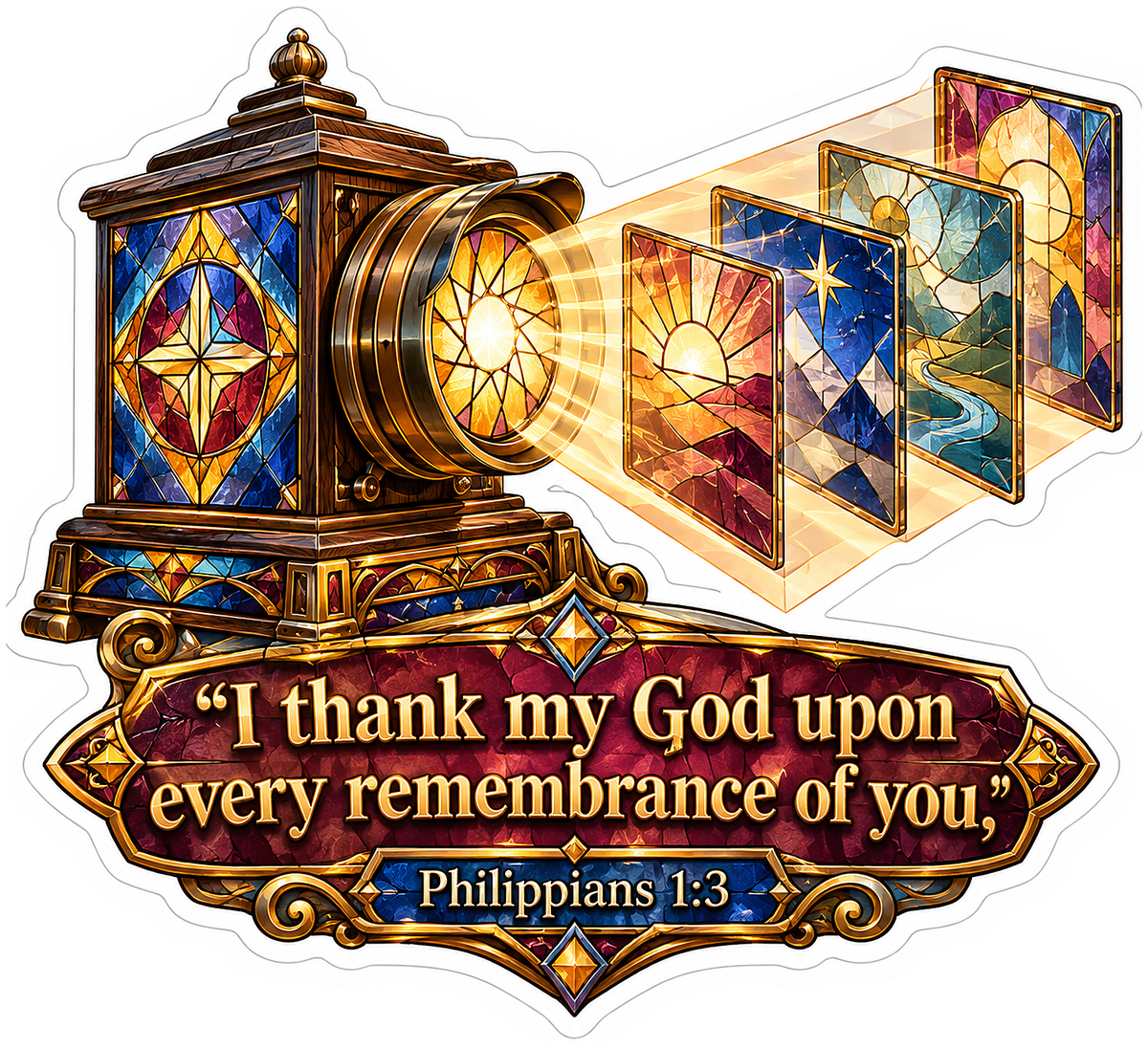 Stained Glass Projector Bible Verse Art Vinyl Decal Stickers