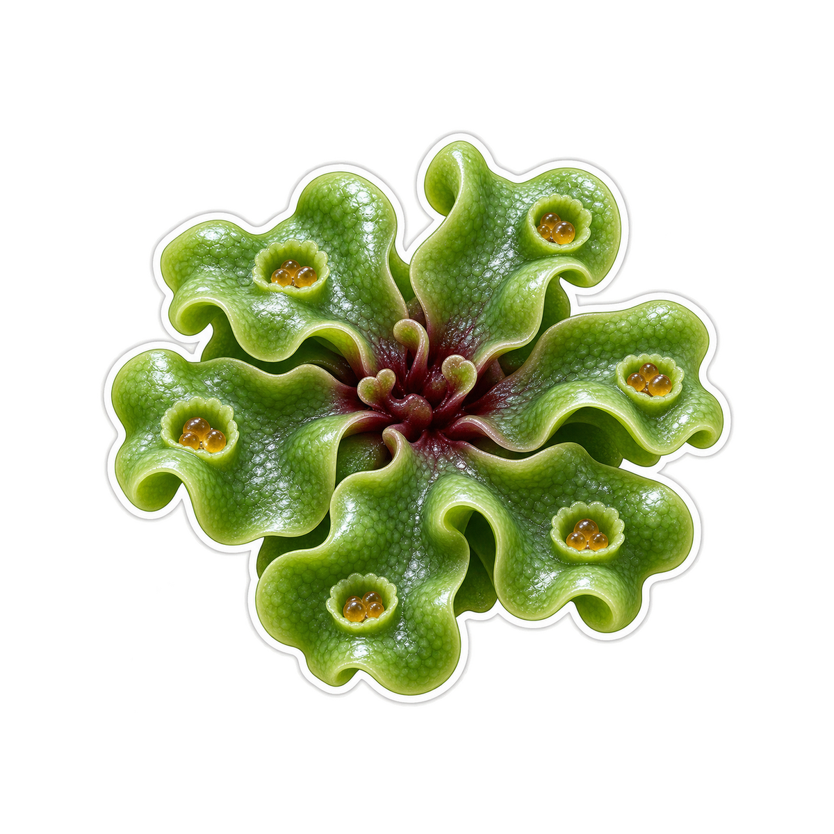 Jade Green Ruffled Rosette Art Vinyl Decal Stickers