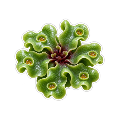 Jade Green Ruffled Rosette Art Vinyl Decal Stickers