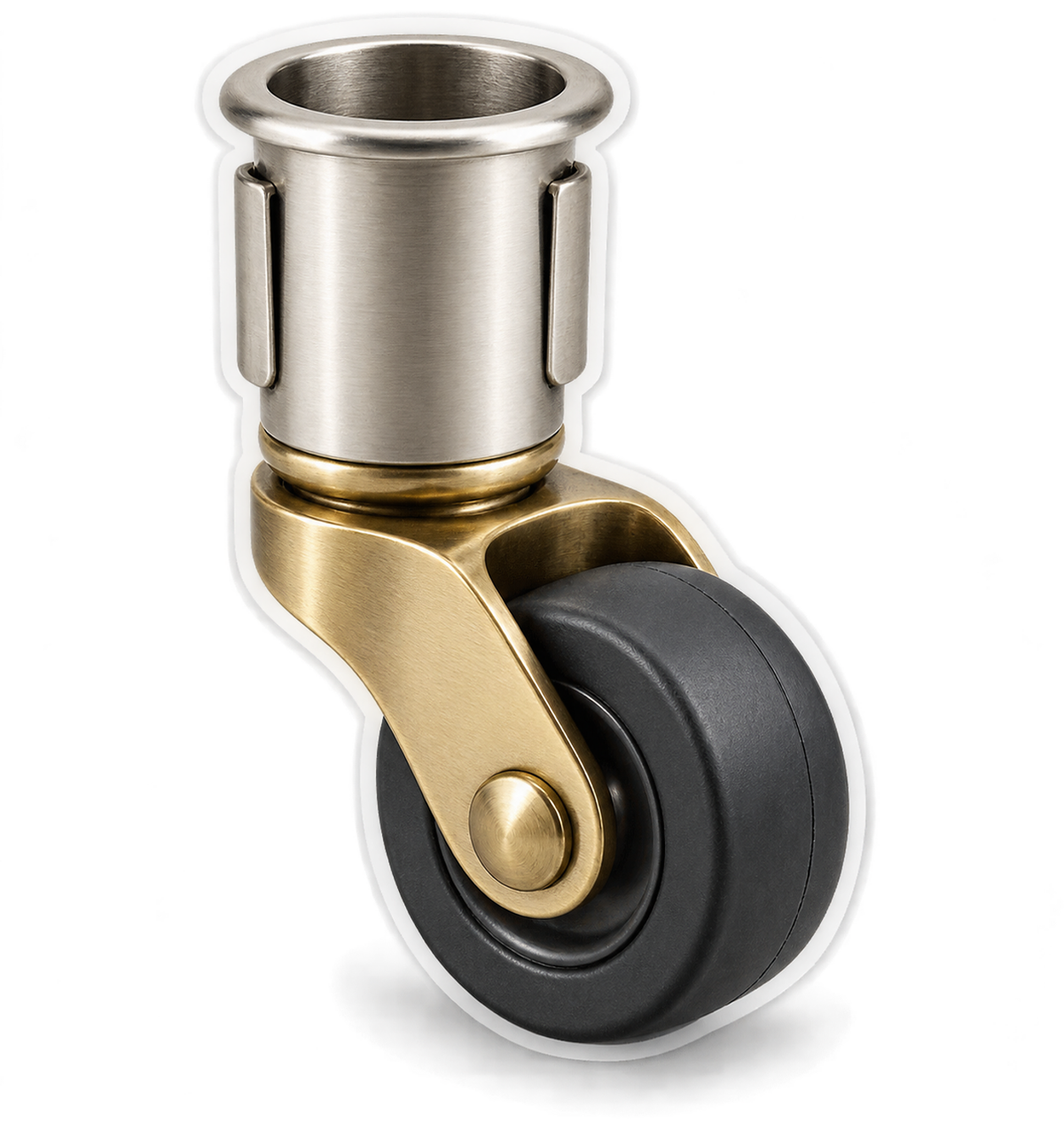 Silver Socket Black Caster Wheel Art Vinyl Decal Stickers