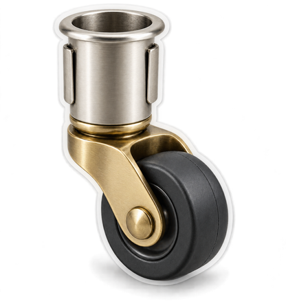 Silver Socket Black Caster Wheel Art Vinyl Decal Stickers
