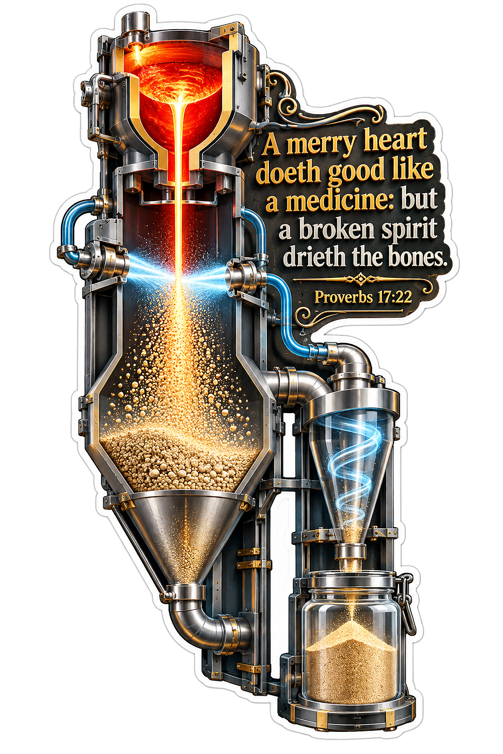 Glowing Metal Funnel Proverbs Verse Art Vinyl Decal Stickers