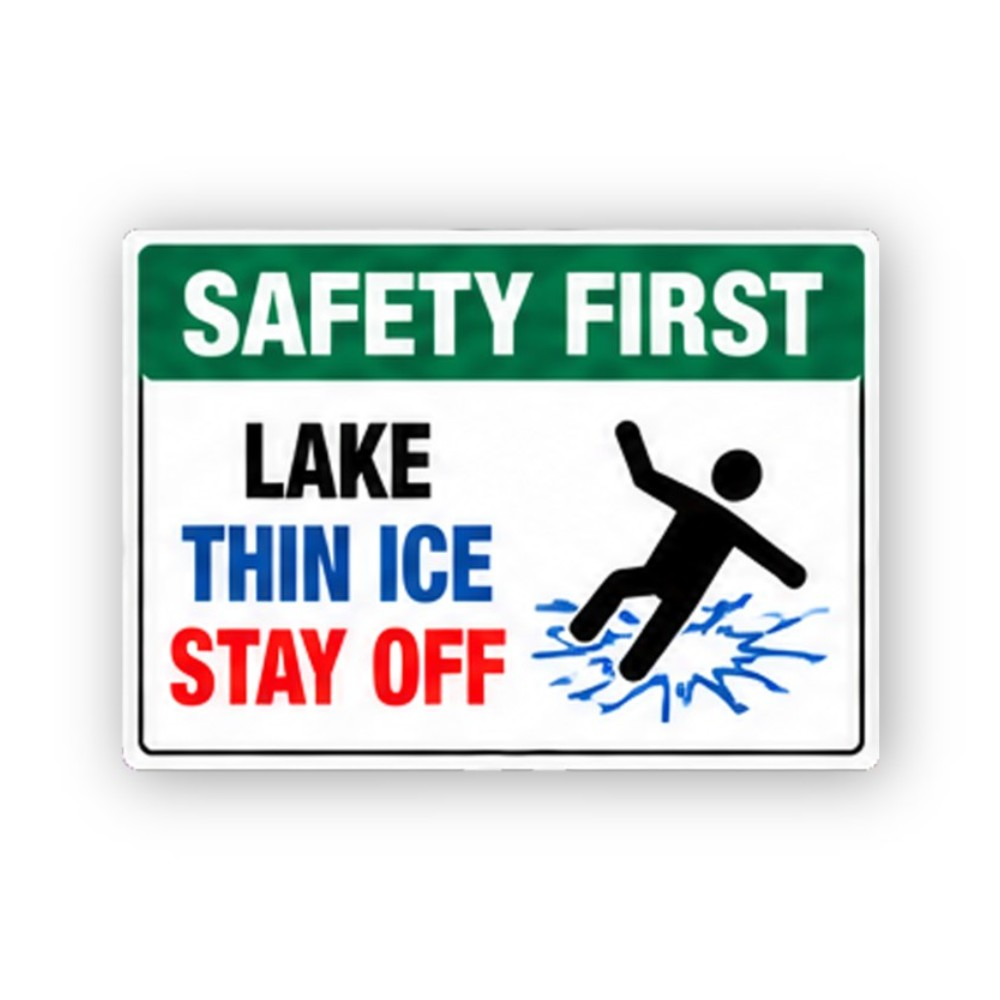 Green Thin Ice Falling Figure Panel Vinyl Decal Stickers