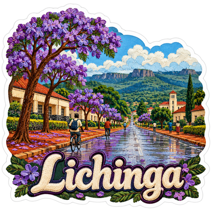 Lichinga Purple Trees and Rainy Street Art Vinyl Decal Stickers