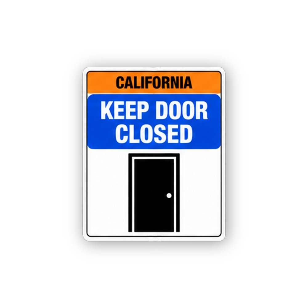 Orange California Blue Door Text Portrait Vinyl Decal Stickers