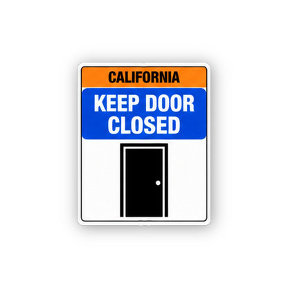 Orange California Blue Door Text Portrait Vinyl Decal Stickers