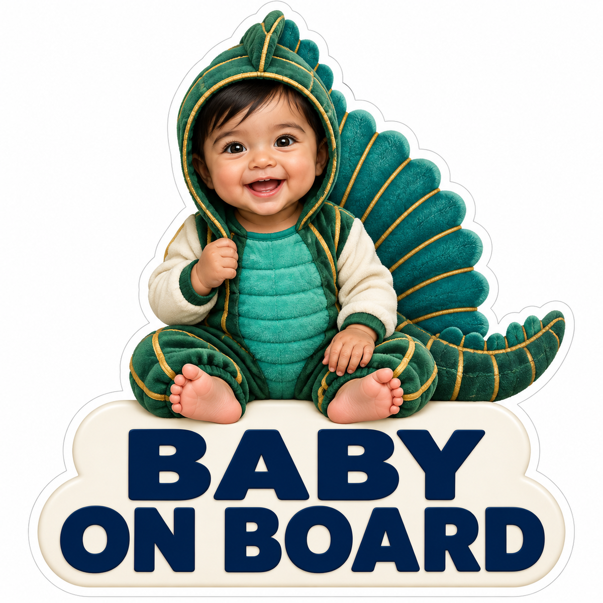 Baby on Board Teal Sail Reptile Vinyl Decal Stickers