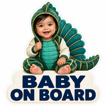 Baby on Board Teal Sail Reptile Vinyl Decal Stickers