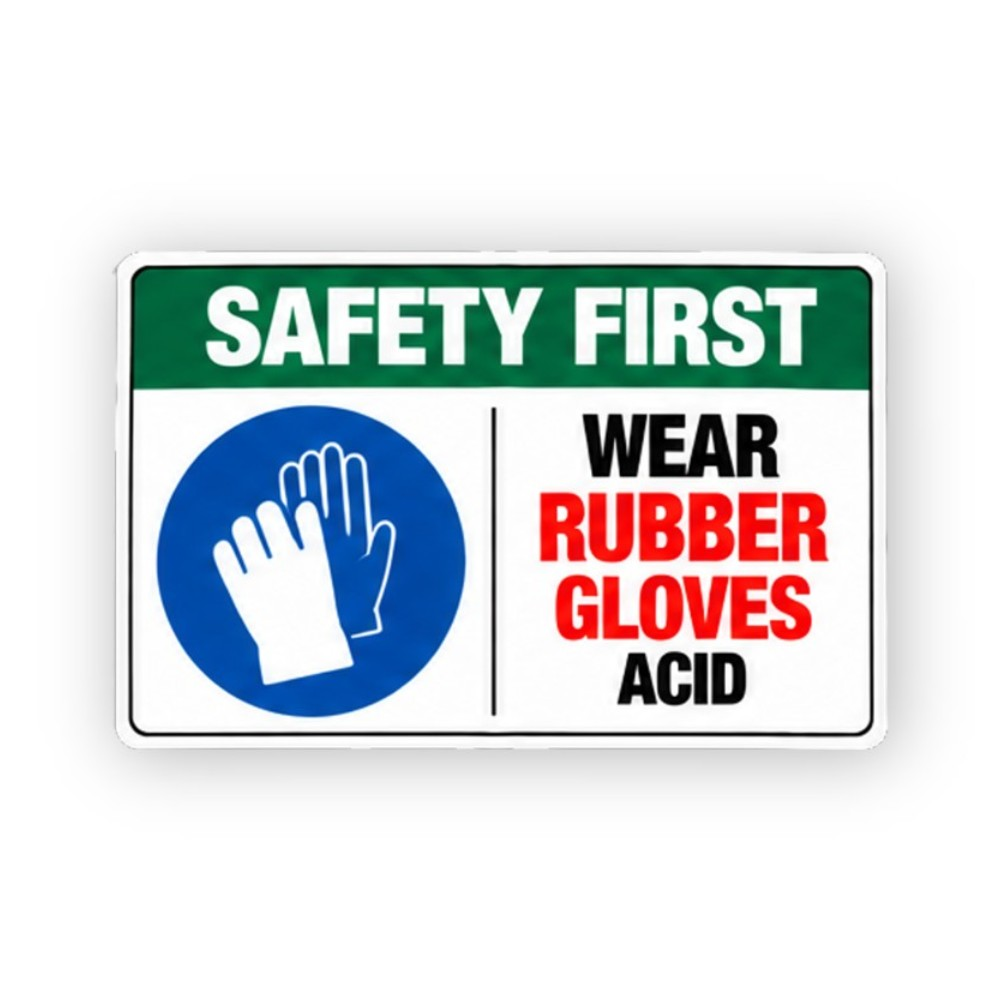 Green Rubber Gloves Acid Text Panel Vinyl Decal Stickers