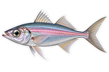 Bonnetmouth Fish with Shiny Pink Stripe Vinyl Decal Stickers