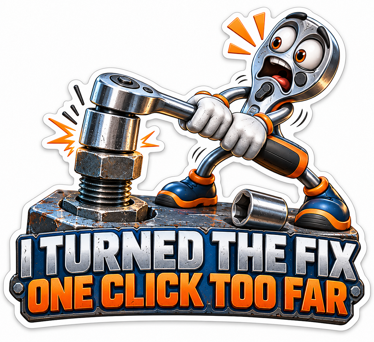 Ratchet One Click Too Far Quote Vinyl Decal Stickers