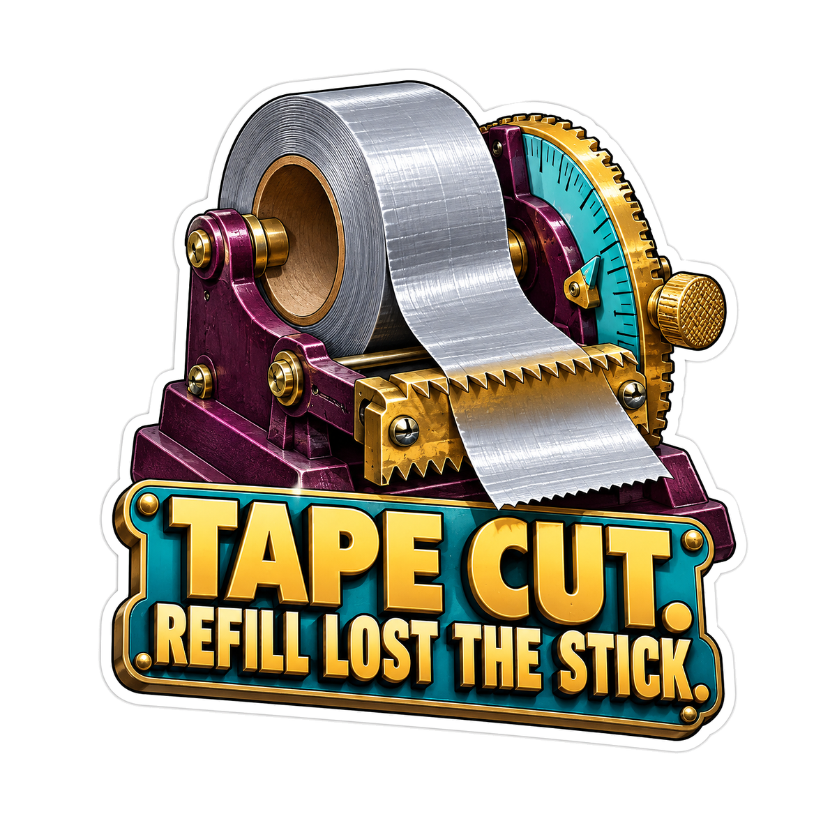 Purple Tape Cutter Funny Quote Art Vinyl Decal Stickers