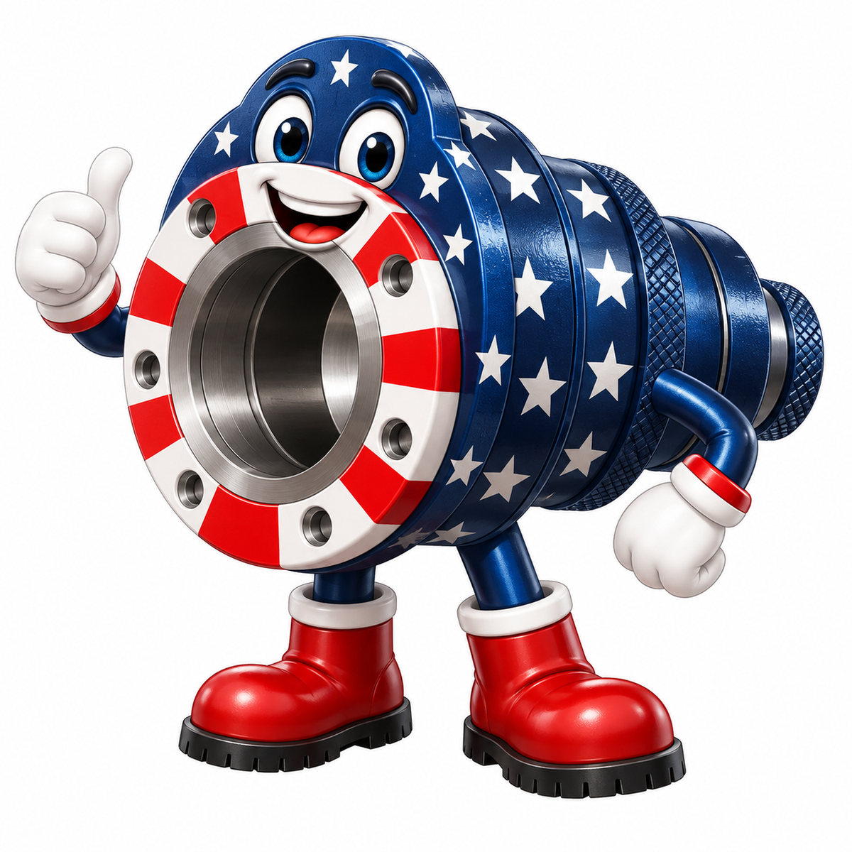 Patriotic Red White Ring Tool Mascot Art Vinyl Decal Stickers