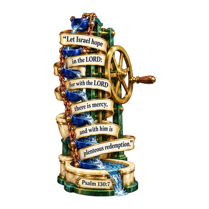 Green Brass Chain Pump with Scripture Quote Vinyl Decal Stickers