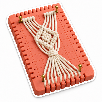 Cream Knotted Cord on a Coral Craft Board Vinyl Decal Stickers