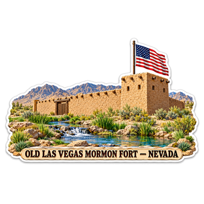 Old Las Vegas Fort Nevada Flag Scene Vinyl Decal Stickers