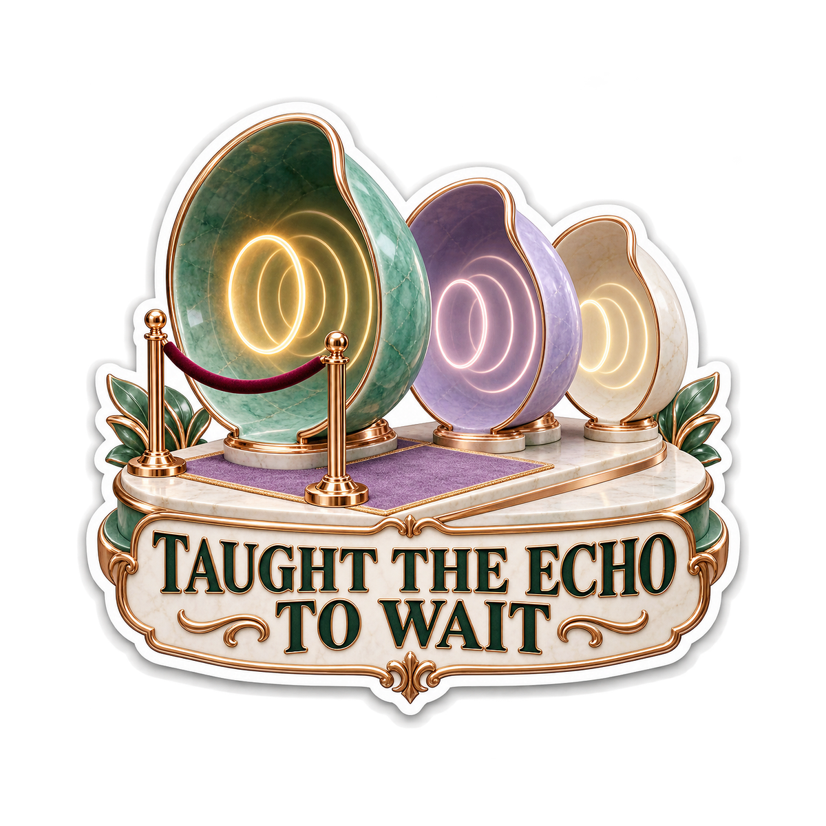 Three Colored Echo Ovals on Stage Art Vinyl Decal Stickers