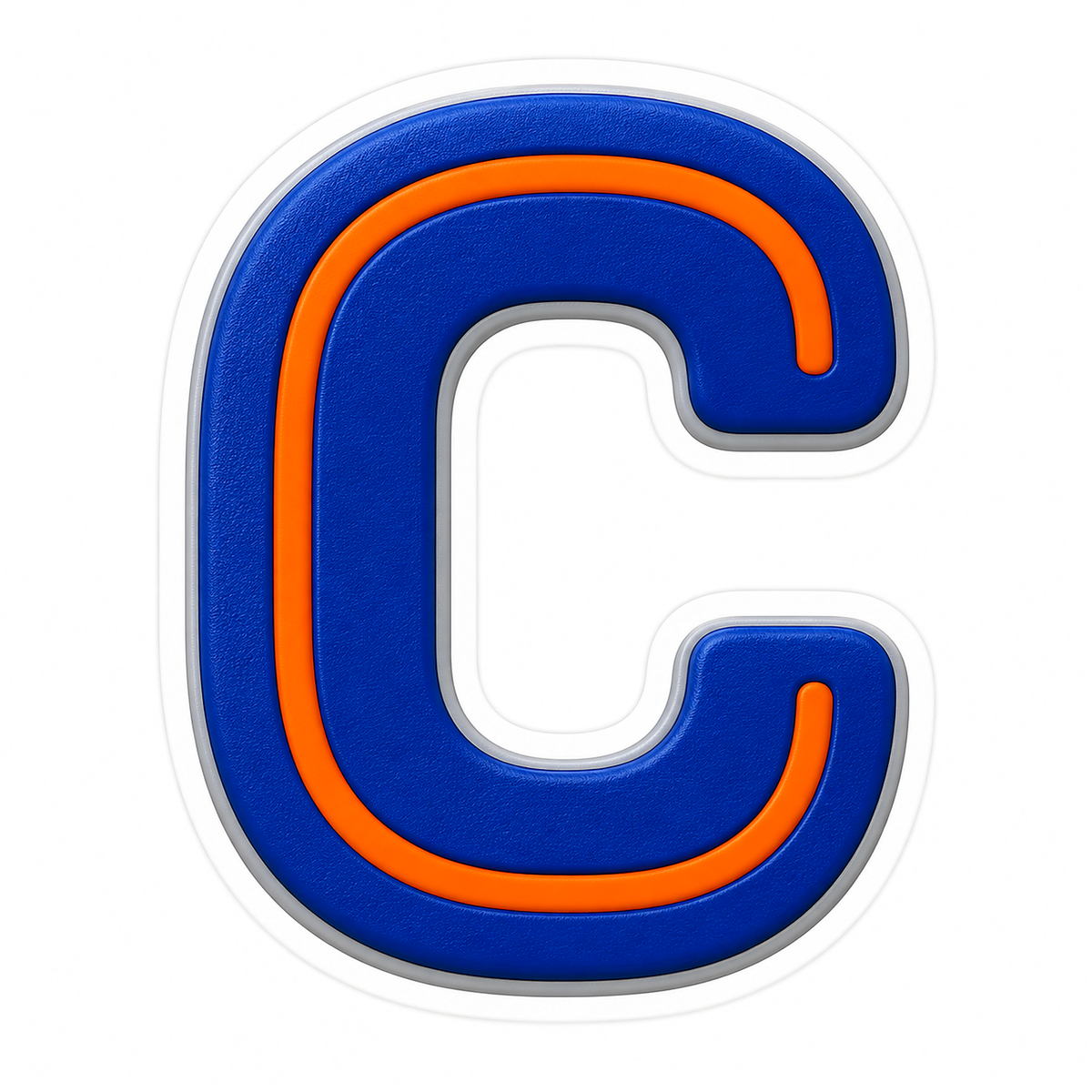 Blue Orange Line Letter C Art Vinyl Decal Stickers