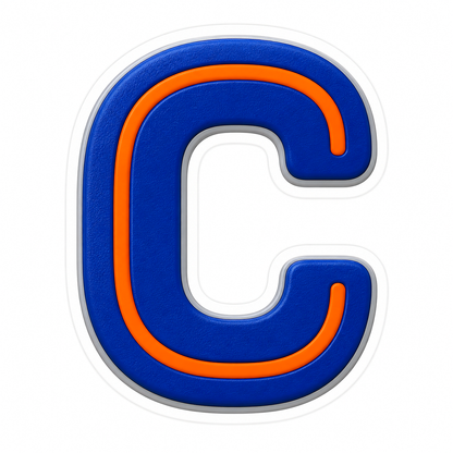Blue Orange Line Letter C Art Vinyl Decal Stickers