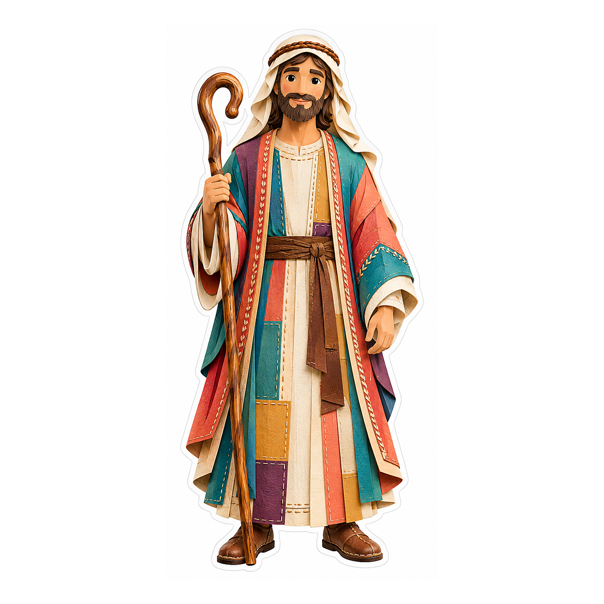 Colorful Patchwork Robe Shepherd Art Vinyl Decal Stickers
