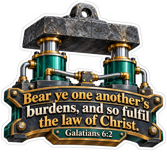 Green Hydraulic Support Faith Verse Vinyl Decal Stickers