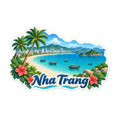 Nha Trang Tropical Fishing Bay Art Vinyl Decal Stickers