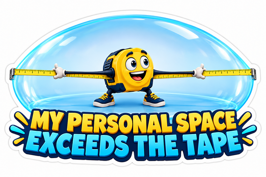 Tape Measure Personal Space Quote Vinyl Decal Stickers