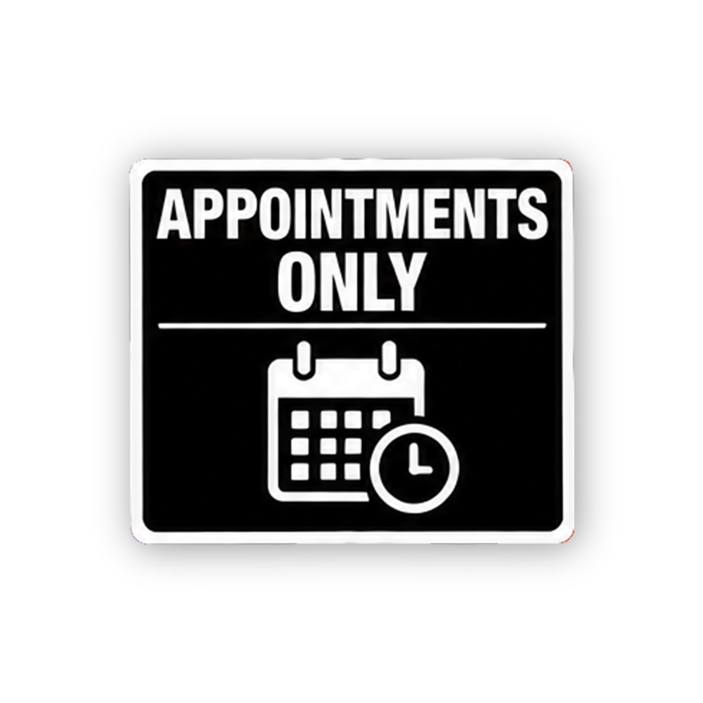 Black Appointments Calendar Clock Panel Vinyl Decal Stickers