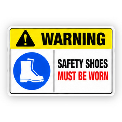 Yellow Shoes Must Be Worn Boot Panel Vinyl Decal Stickers