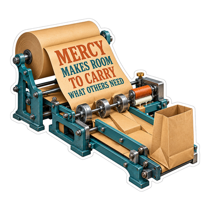 Mercy Paper Bag Machine Art Vinyl Decal Stickers