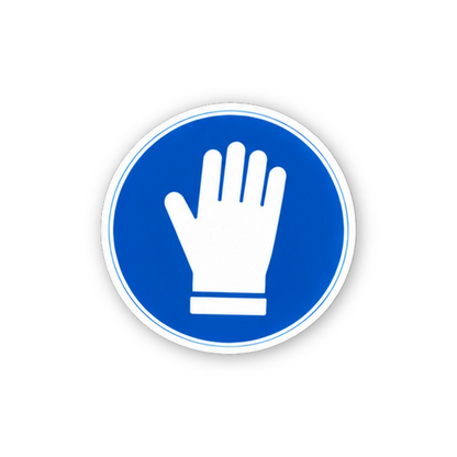 Blue White Open Glove Cuff Circle Vinyl Decal Stickers