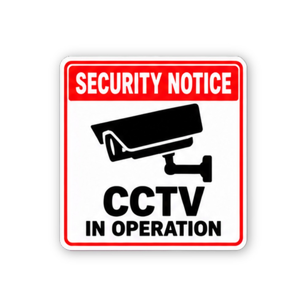Red Security Notice CCTV Camera Portrait Vinyl Decal Stickers