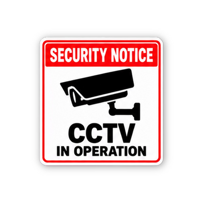 Red Security Notice CCTV Camera Portrait Vinyl Decal Stickers