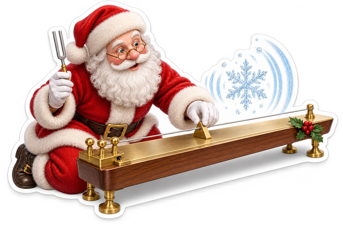 Santa with Tuning Fork and Snowflake Art Vinyl Decal Stickers