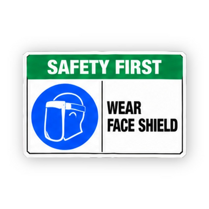 Green Wear Face Shield Blue Head Panel Vinyl Decal Stickers