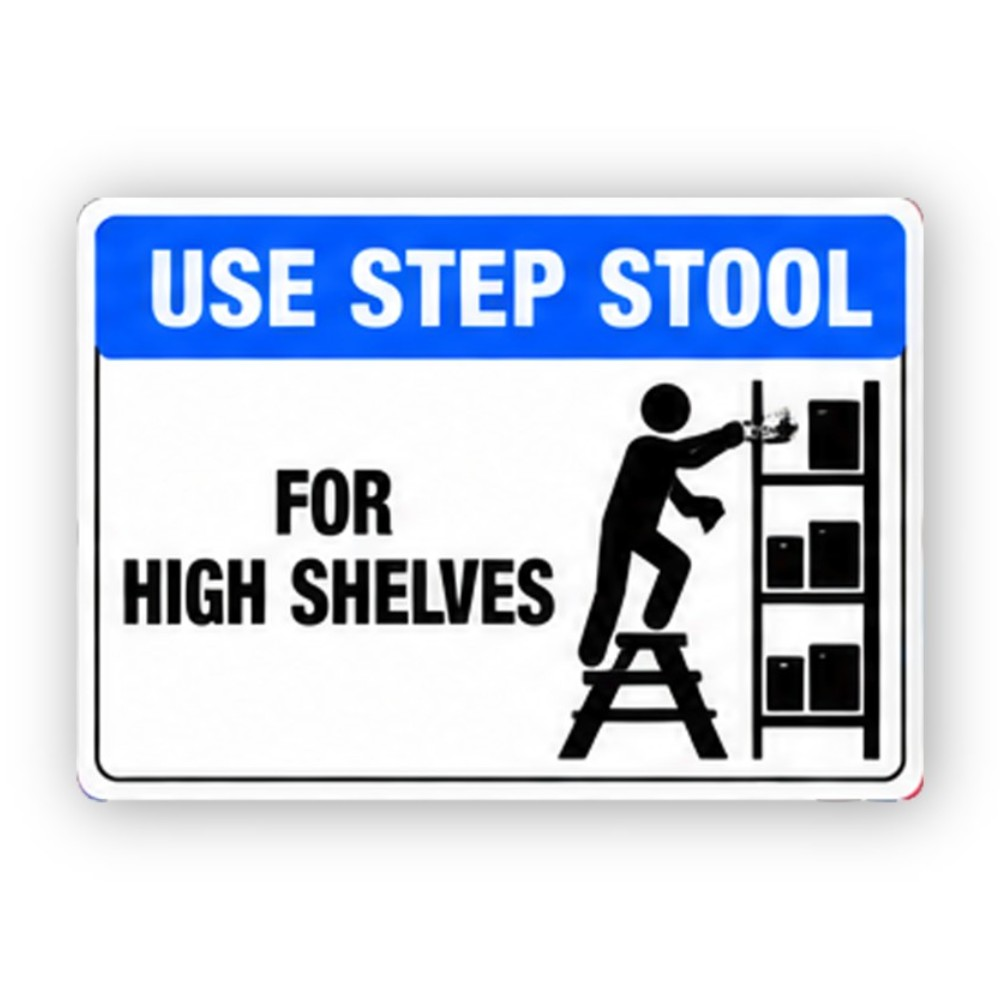 Blue Step Stool High Shelf Figure Panel Vinyl Decal Stickers