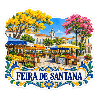 Feira de Santana Market and Flowering Trees Vinyl Decal Stickers