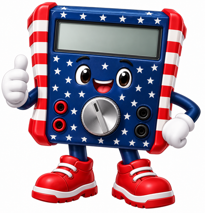 Patriotic Red Frame Silver Dial Mascot Art Vinyl Decal Stickers