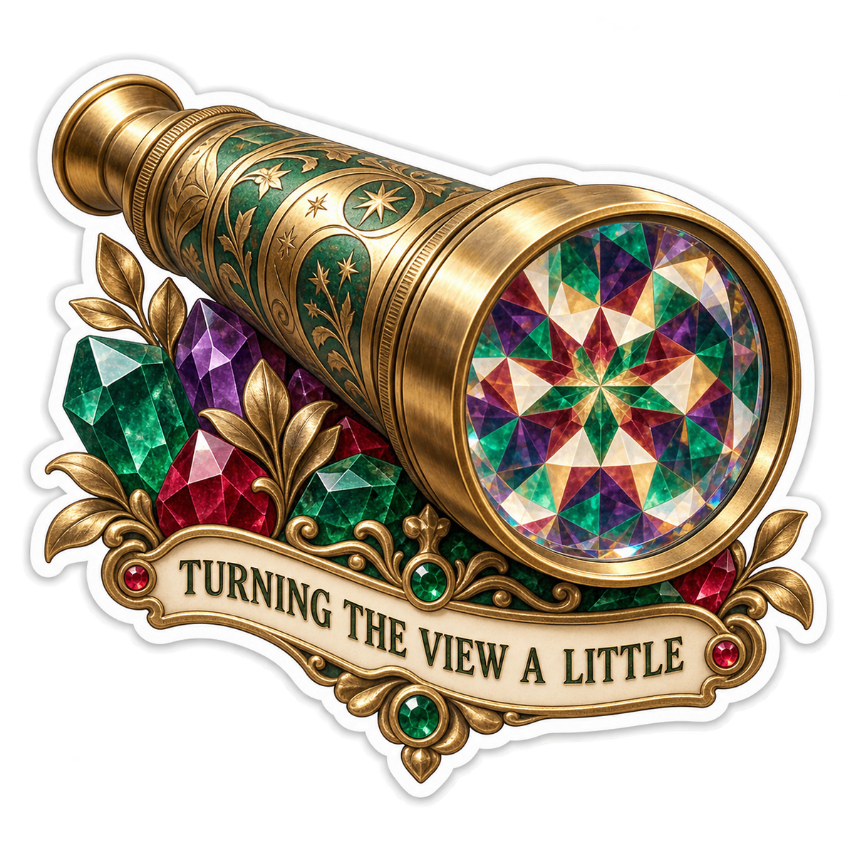 Gold Colorful Kaleidoscope Humor Art Vinyl Decal Stickers