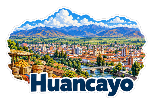 Huancayo Valley City and Mountain Panorama Vinyl Decal Stickers