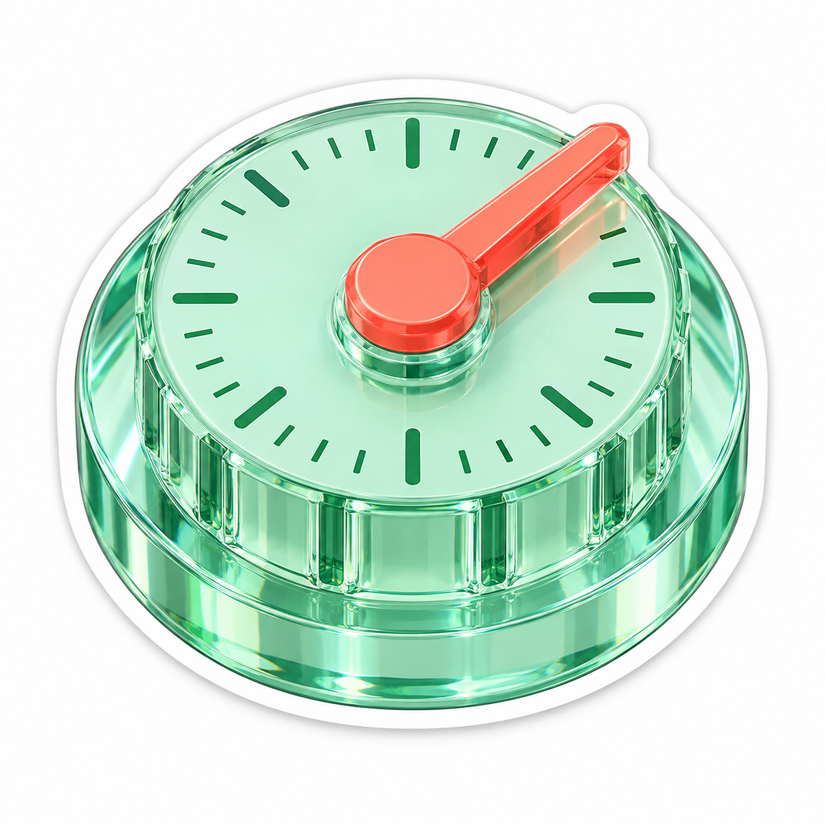 Clear Mint Circular Dial with Coral Pointer Vinyl Decal Stickers